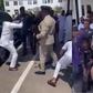 Police officers spray COP Yohuno with cash as they jubilate over IGP appointment