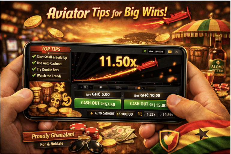 Aviator Ghana game interface on mobile screen