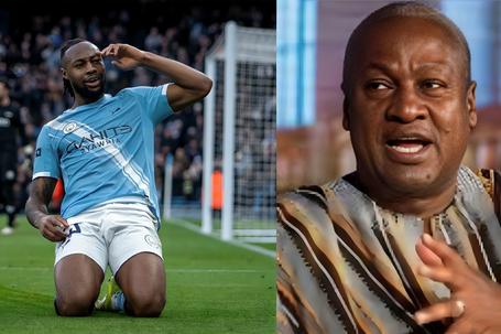 Semenyo left, President John Mahama right