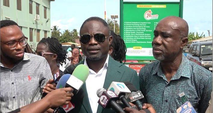 Minister for Health, Kwabena Mintah Akandoh during a visit to the hospital on Wednesday, May 14. Image credit: Citinewsroom