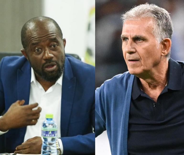 GFA president Kurt Okraku (left) and  Carlos Queiroz (right)
