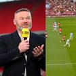 Wayne Rooney speaking on BBC Sport and an image of the controversial offside goal.