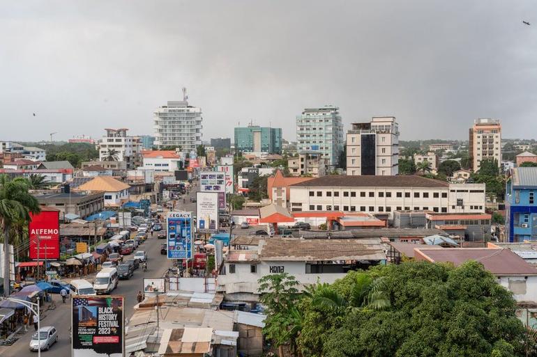 The skyline in Accra, Ghana.Photographer: Ernest Ankomah/Bloomberg