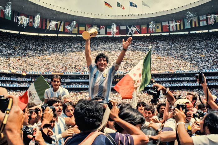 Diego Maradona at the 1986 World Cup in Mexico City. Photograph: David Yarrow