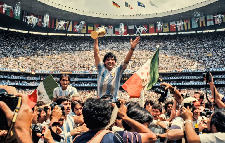 Diego Maradona at the 1986 World Cup in Mexico City. Photograph: David Yarrow