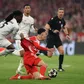 Camavinga was shown a red card for time wasting. (Photo by Alex Grimm/Getty Images)