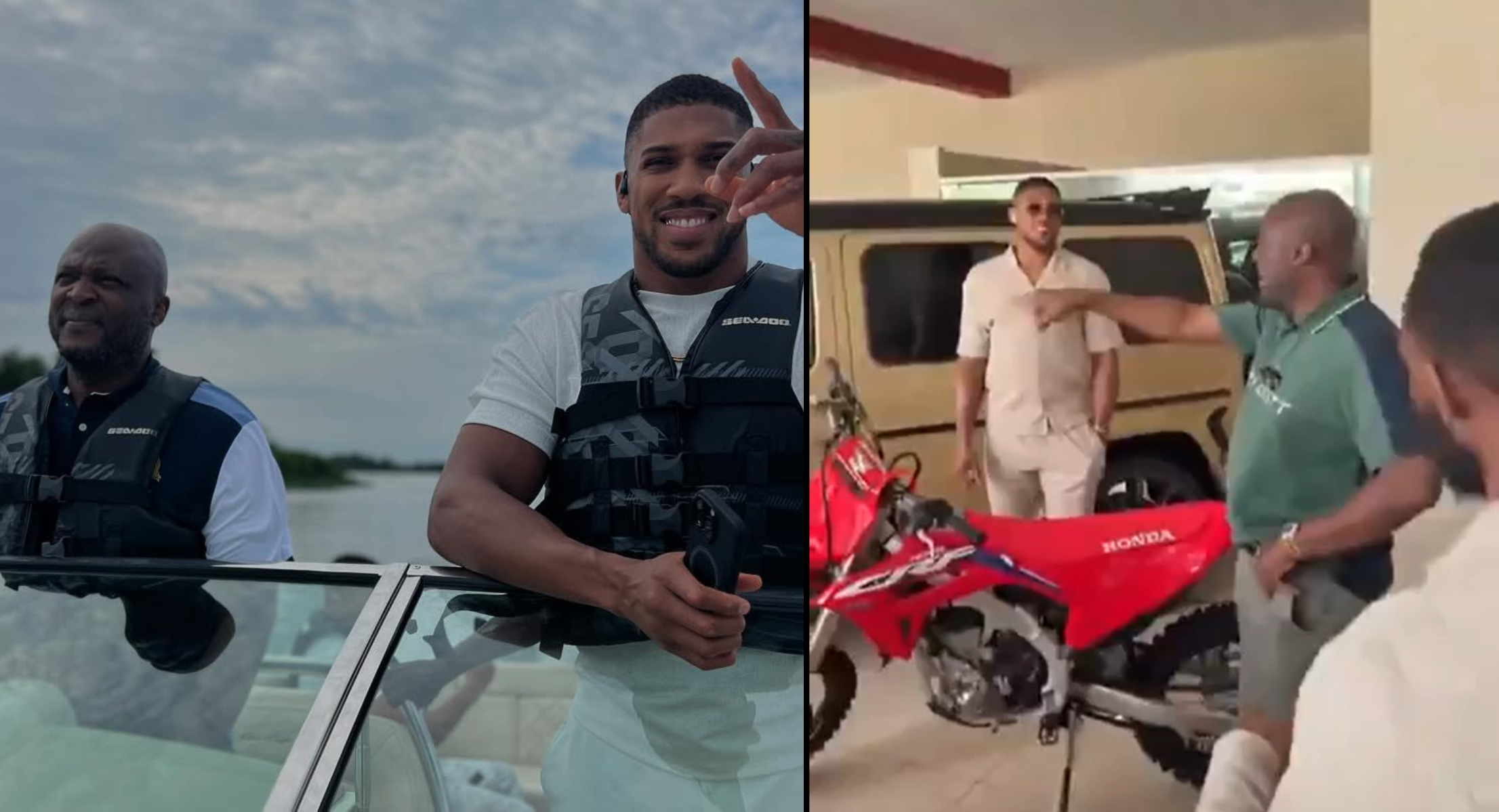 Ibrahim Mahama gifts Anthony Joshua expensive motorbike worth about GH?100,000 (Video)