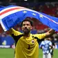 Cape Verde's goalkeeper, Vozinha, celebrates with his national flag at the end of the 2026 World Cup Group H football match between Spain and Cape Verde at Atlanta Stadium in Atlanta on June 15, 2026 [AFP]