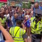US police officers join African nation Cape Verde in celebrating draw against Spain