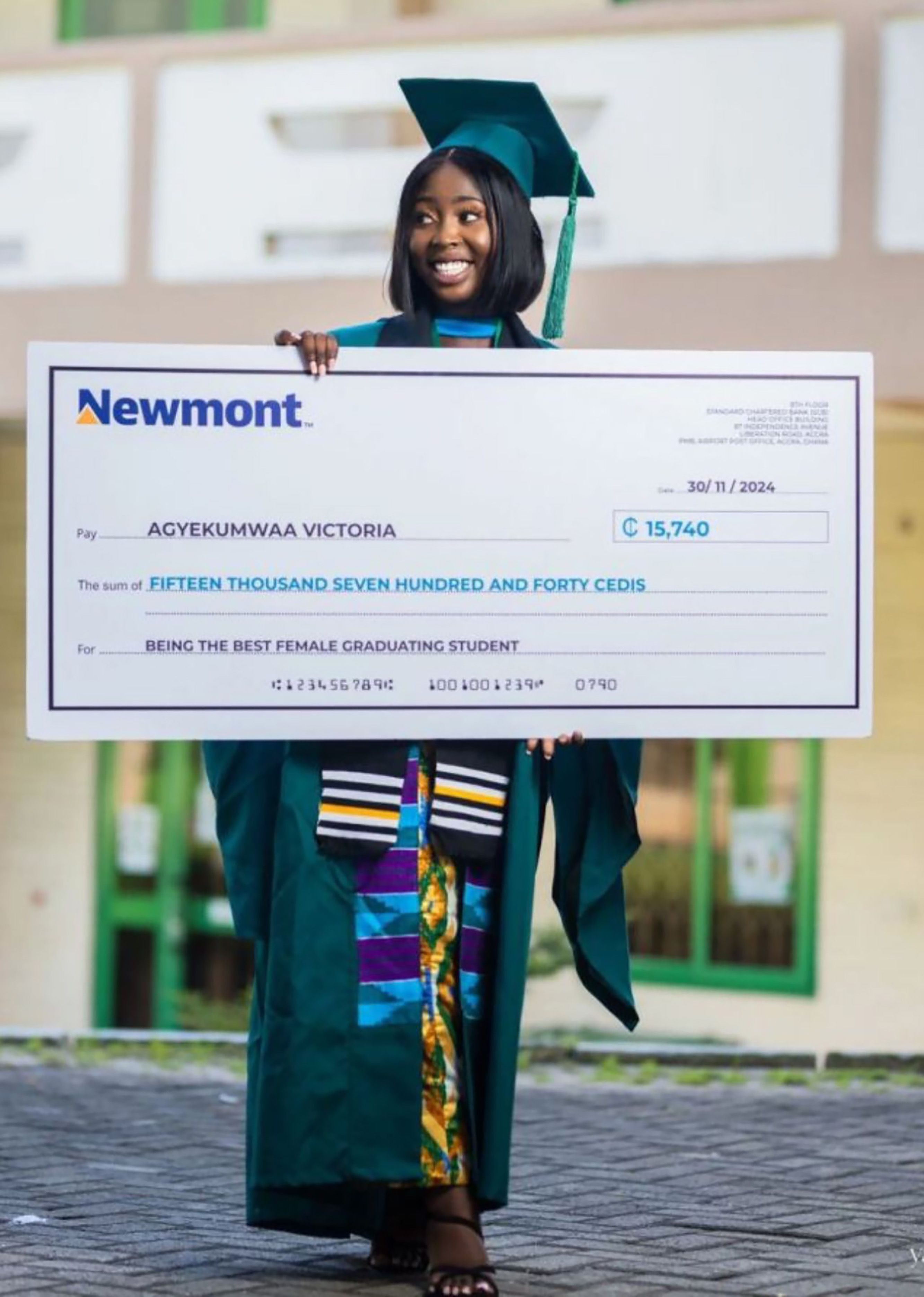 Newmont honours Victoria Agyekumwaa as Best Female Mining Engineering Graduate, championing excellence and inclusion 