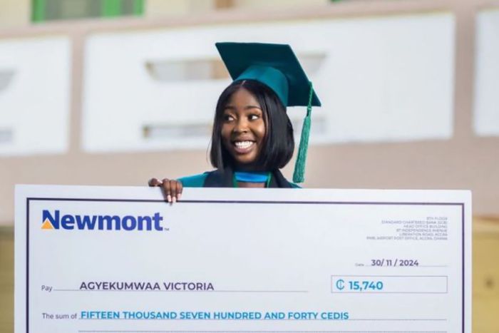 Victoria Agyekum, Winner of Newmont’s Best Female Graduating Student in Mining Engineering Award for 2024