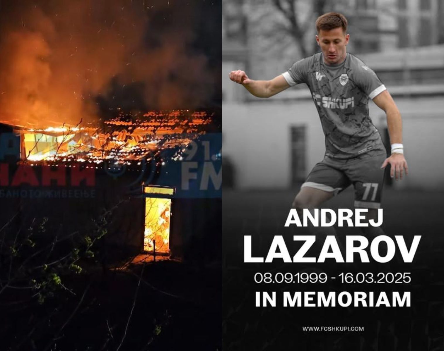 Footballer dies heroically in nightclub fire tragedy