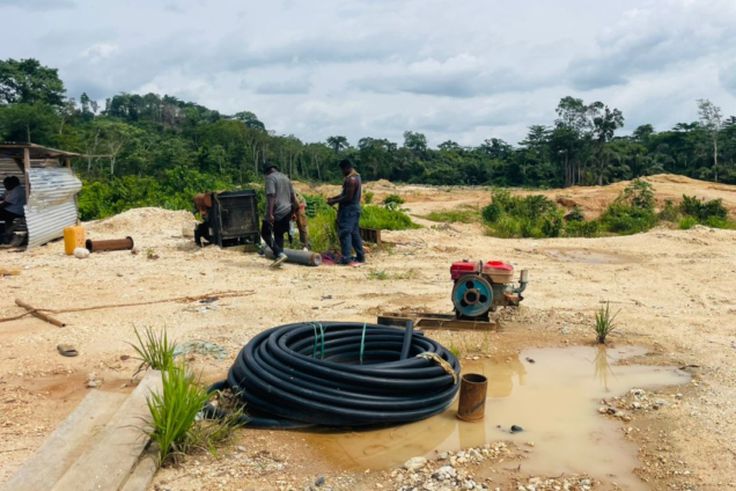 Police seize 4 excavators, arrest 9 at a galamsey site in Akani