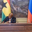 Foreign Affairs Minister Samuel Okudzeto Ablakwa (left) and Foreign Minister of Russia, H.E. Sergey Lavrov (right) signing the visa waiver