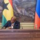 Foreign Affairs Minister Samuel Okudzeto Ablakwa (left) and Foreign Minister of Russia, H.E. Sergey Lavrov (right) signing the visa waiver