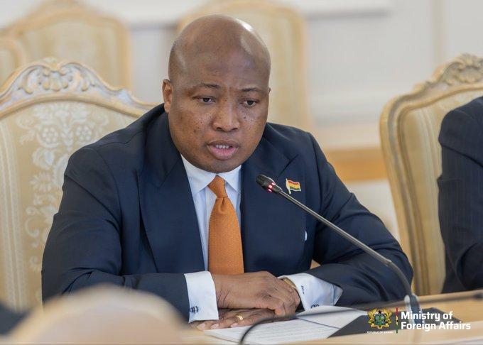 Foreign Affairs Minister Samuel Okudzeto Ablakwa speaking during his visit