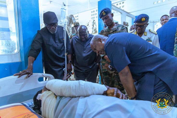 Pres. Mahama visits survivors of Burkina Faso terror attack at 37 Military Hospital