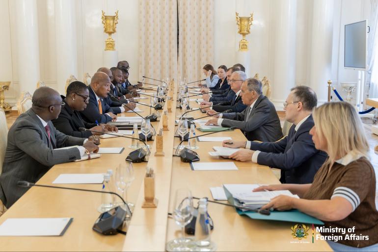 Ghana's Minister for Foreign Affairs, Samuel Okudzeto Ablakwa, during engagement with Russian Foreign Minister Sergey Lavrov.