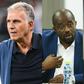 Black Stars head coach, Carlos Queiroz (left), GFA President Kurt Okraku (middle) and Agyemang Badu (right)
