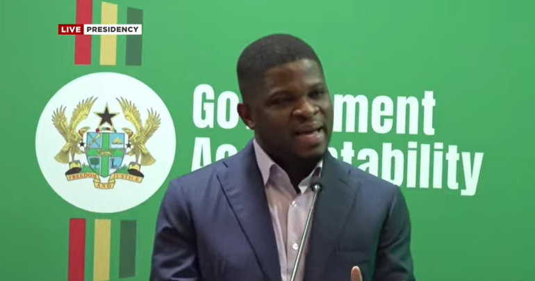 Sammy Gyamfi speaking during the Government Accountability Series on Wednesday, August 19, 2026