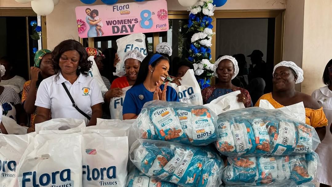 Flora Kids Baby Diapers and Serwaa Amihere spread love at Tema General Hospital on International Women’s Day