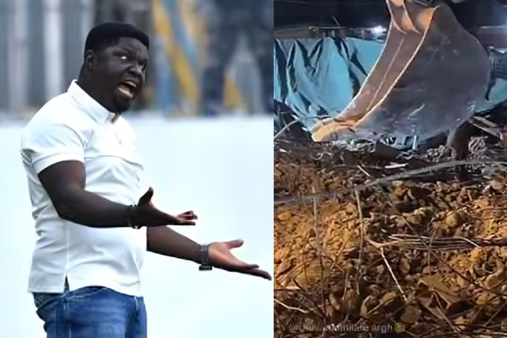 Nigeria’s assistant coach escapes deadly restaurant collapse in Lagos (Video)