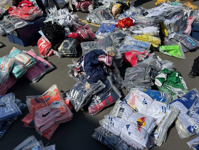 More than 4,000 fake football shirts seized by police in pre-World Cup crackdown | Photo via The Athletic