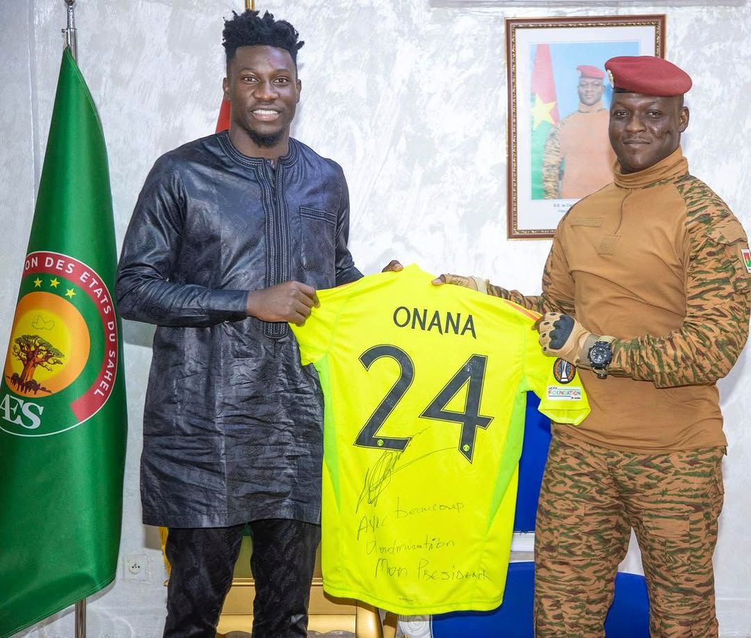 Man United goalie Onana pays special visit to Burkina Faso leader Ibrahim Traore