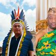 Granman Jimmy Toeroemang (left) and  Ga Mantse, Nii Tackie (right)