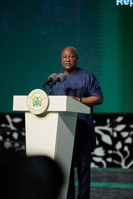 President Mahama speaking at the event