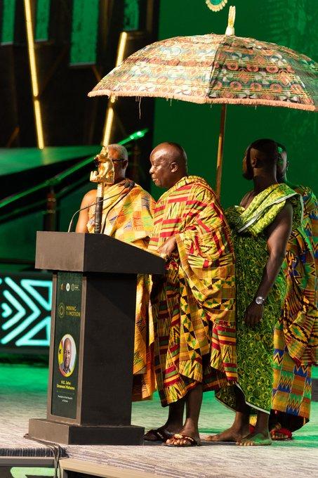 Nana Okyere Kusi Ntrama, the Essumejahene speaking at the event
