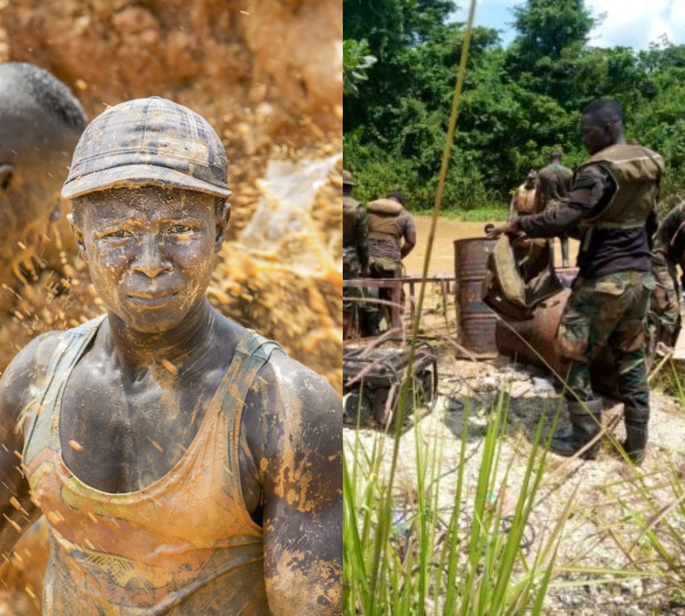 Galamsey: Soldiers arrest illegal miner who covered himself in mud [Video]