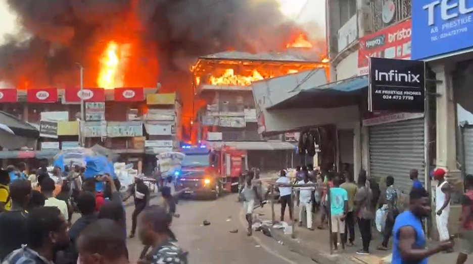 Affected Adum fire traders protest against evacuation directives from NADMO