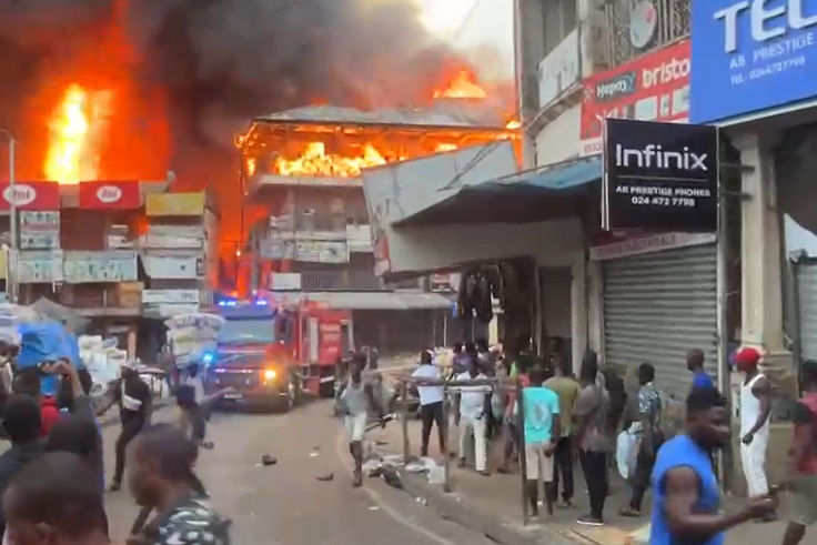 Affected Adum fire traders protest against evacuation directives from NADMO