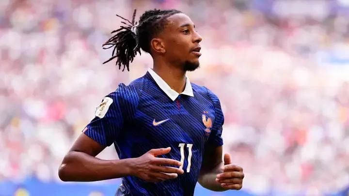 Michael Olise made history for France. | Jose Breton/Pics Action/NurPhoto/Getty Images