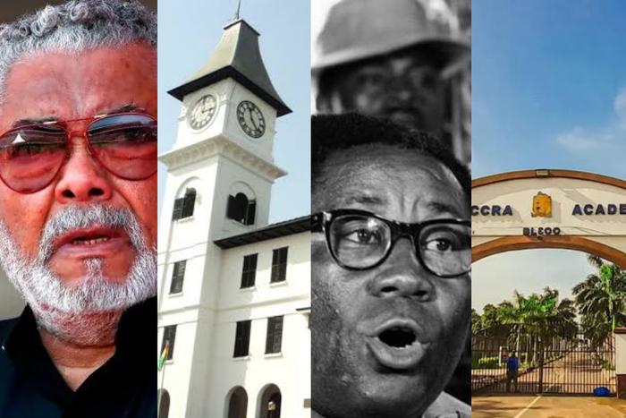 Jerry John Rawlings, Achimota School, Joseph Arthur Ankrah and Accra Academy.