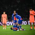 Soccer, Champions League 2026, PSG vs. Barcelona 4–2, Parc des Princes, Paris, France, October 20, 2026, Garnier-Étienne — Kvaratskhelia injury at 59 , L 21 October 2026 Paris Parc des Princes