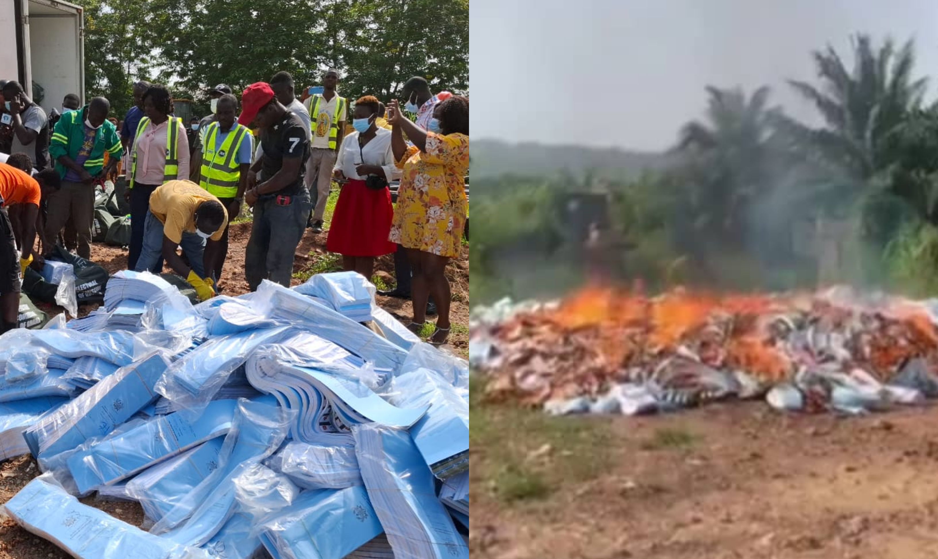 EC burns faulty ballot papers for Ahafo and Volta regions (video)