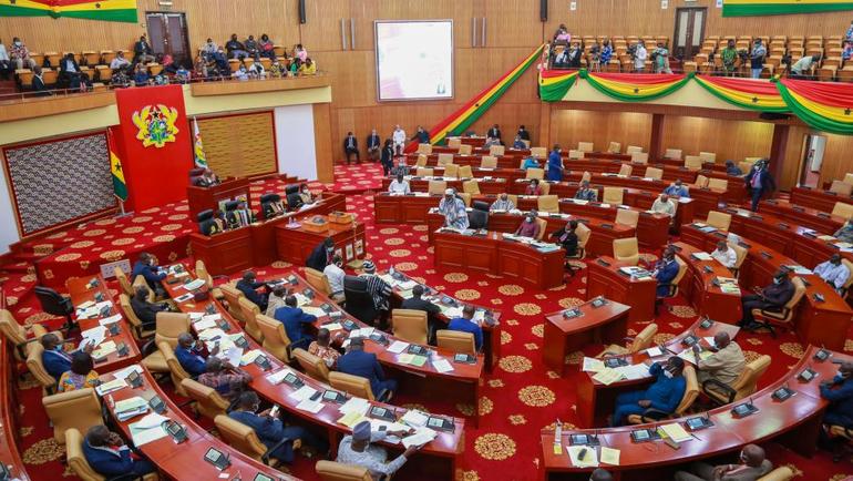 A picture of the chamber of Ghana's Parliamnet