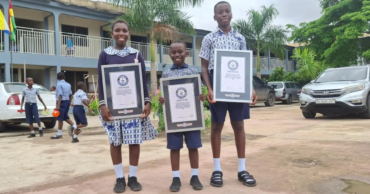Three schoolchildren from Kasoa clinch Guinness World Records titles