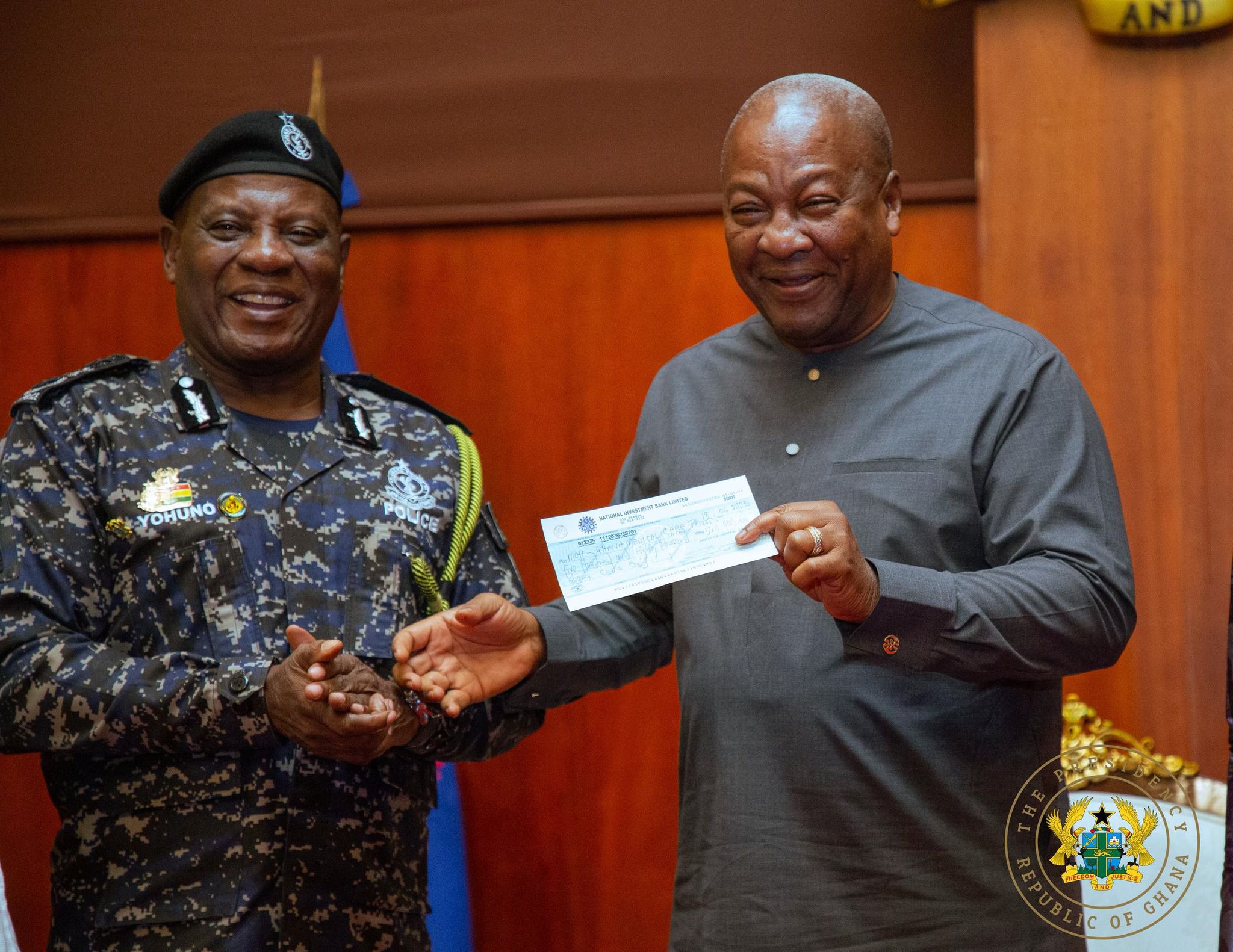 Ghana Security Services donate GH?1 million to MahamaCares Fund to fight chronic diseases