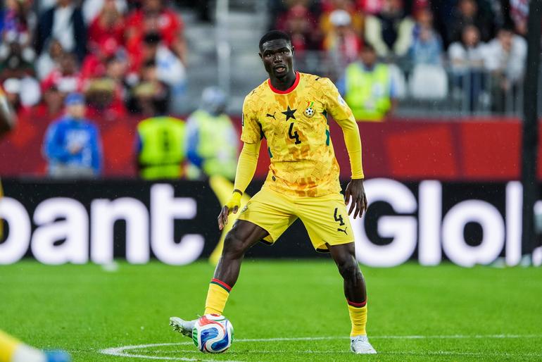 Jonas Adjei Adjetey, Ghana during the FIFA World Cup, WM, Weltmeisterschaft, Fussball group stage match between Ghana and Panama at Toronto Stadium on June 17, 2026 in Toronto, Canada. | IMAGO