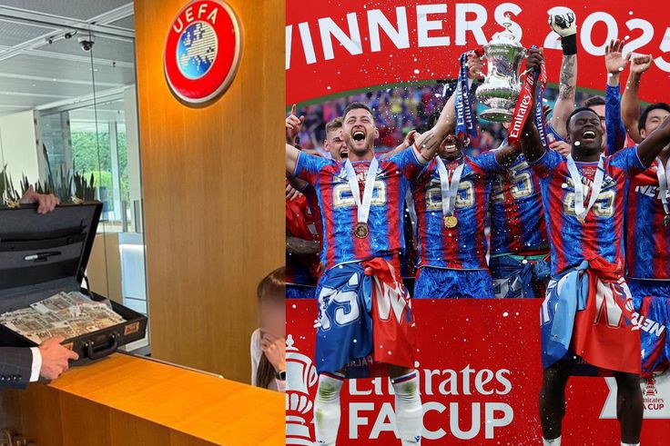 Crystal Palace fans deliver suitcase of fake cash to UEFA in bold Europa League protest