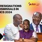 Top 5 resignations or dismissals in politics 2024