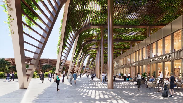 A render of Bishoftu International Airport, in Ethiopia, designed by Zaha Hadid Architects (ZHA). Image via X-Universe