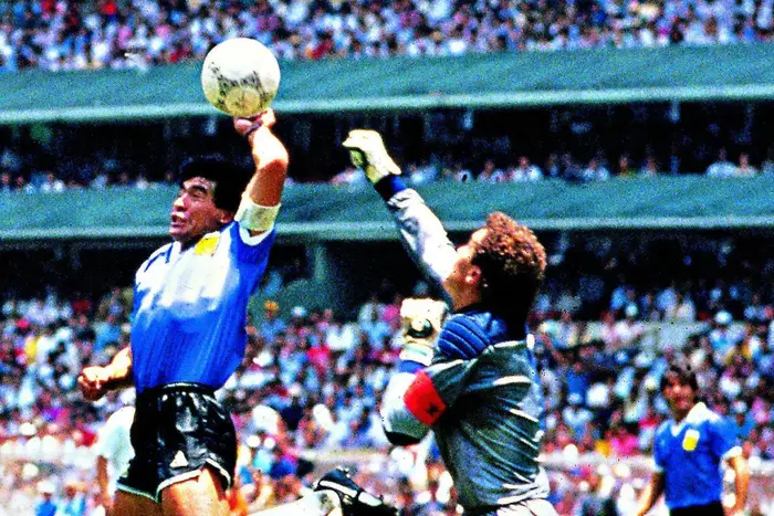 Image of the 'Hand of God' moment