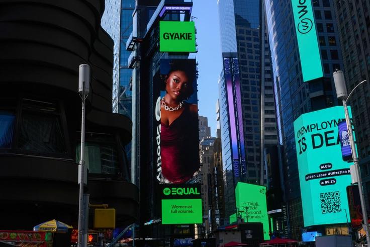 Gyakie’s After Midnight Album featured on Times Square Billboard