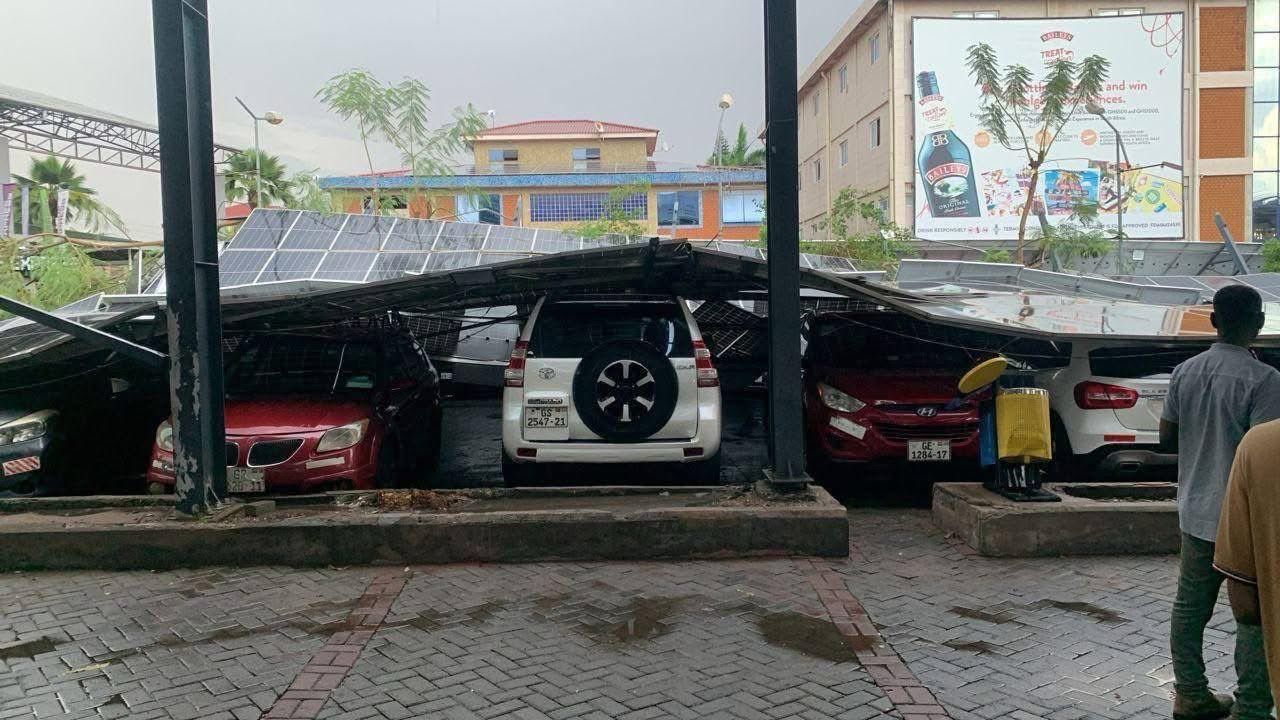 Multiple cars smashed as roof of A&C mall car park collapses after heavy rainstorm