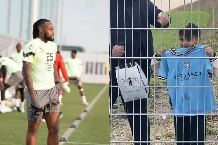 Young Manchester City fan meets Semenyo after hours of waiting at Black Stars training in Vienna
