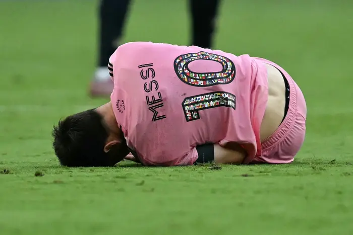 Lionel Messi sustained an injury scare while playing for Inter Miami | Photo via AP